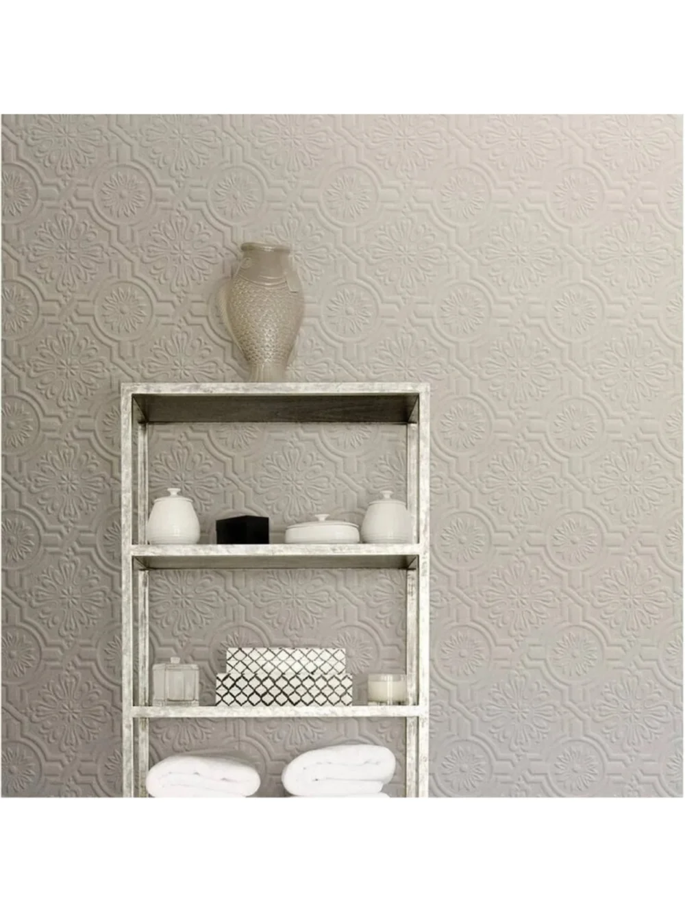 Brewster Home Fashions Victorian White Tin Ceiling Paintable Wallpaper